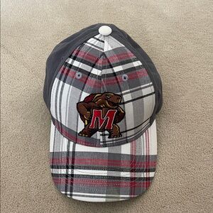 University of Maryland Plaid Cap with Embroidered Logo Testudo and M